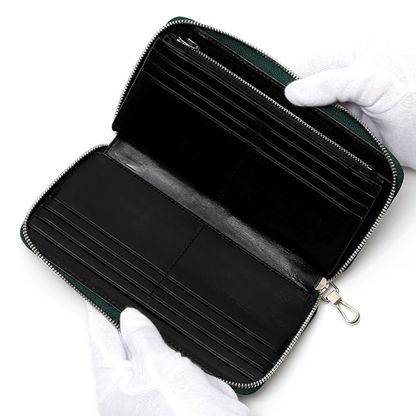  コードバン ラウンドファスナー 長財布 日本製 新喜皮革 レーデルオガワ アニリン染め 馬革 本革 グリーン 緑色 YKK エクセラ 財布 大容量 小銭入れ ギフト プレゼント メンズ レディース ブランド KUBERA(クベラ)