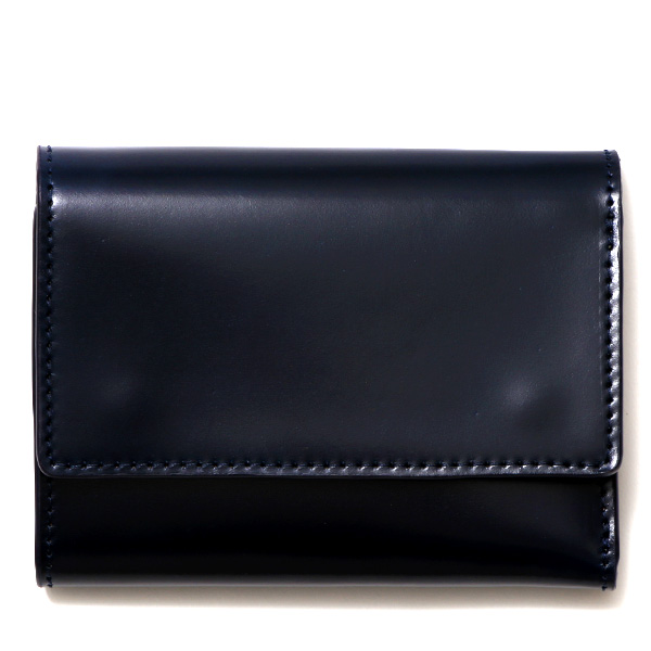 KUBERA(クベラ) コードバン 三つ折り財布 ネイビー