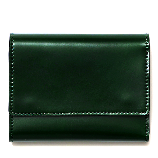 KUBERA(クベラ) コードバン 三つ折り財布 グリーン