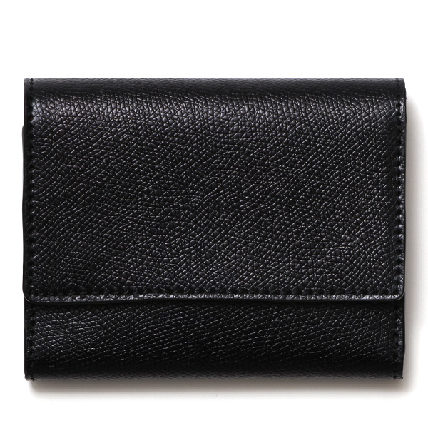KUBERA(クベラ) コードバン型押し 三つ折り財布 ブラック
