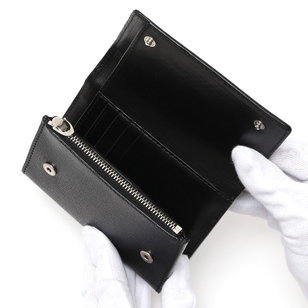  コードバン 型押し 馬革 レザー 財布 メンズ ブランド 大容量 小銭入れ 日本製 YKK エクセラ ファスナー ブラック 黒 黒色 三つ折り 財布 おしゃれ メンズ お札入れ 束入れ カード 収納 日本製 財布 KUBERA(クベラ)