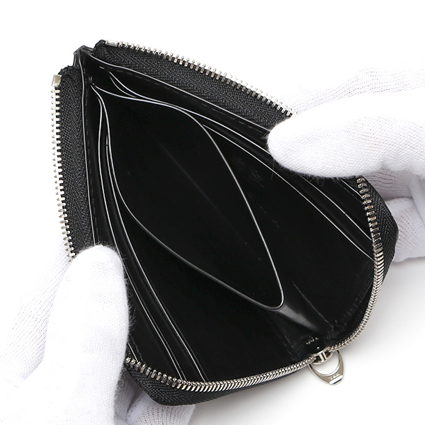  コードバン 財布 L字ファスナー 馬革 レザー コンパクト ミニ財布 薄型 軽量 スリム ウォレット L-ZIP ブラック 黒 黒色 小さい さいふ 国産 ブランド メンズ ギフト レディース プレゼント 本革 YKKエクセラ KUBERA(クベラ)