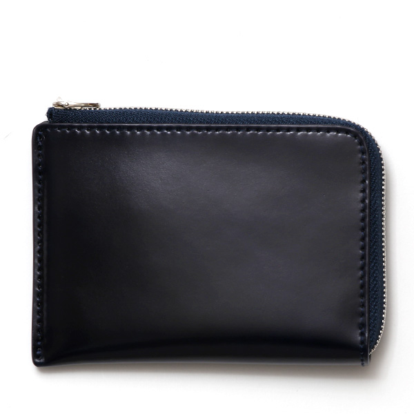 コードバン 財布 L字ファスナー 馬革 レザー コンパクト ミニ財布 薄型 軽量 スリム ウォレット L-ZIP ブルー ネイビー 青色 小さい さいふ 国産 ブランド メンズ ギフト レディース プレゼント 本革 YKKエクセラ KUBERA(クベラ)