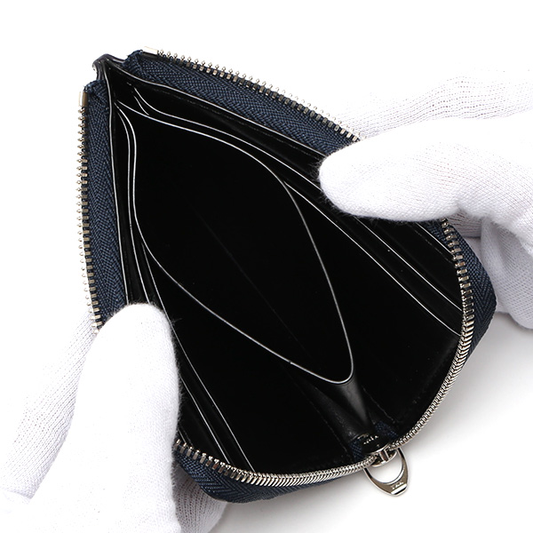 コードバン 財布 L字ファスナー 馬革 レザー コンパクト ミニ財布 薄型 軽量 スリム ウォレット L-ZIP ブルー ネイビー 青色 小さい さいふ 国産 ブランド メンズ ギフト レディース プレゼント 本革 YKKエクセラ KUBERA(クベラ)