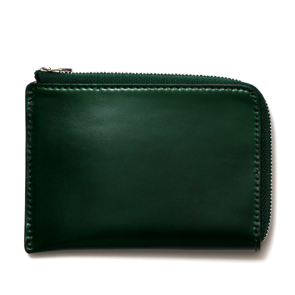  コードバン 財布 L字ファスナー 馬革 レザー コンパクト ミニ財布 薄型 軽量 スリム ウォレット L-ZIP グリーン 緑色 小さい さいふ 国産 ブランド メンズ ギフト レディース プレゼント 本革 YKKエクセラ KUBERA(クベラ)