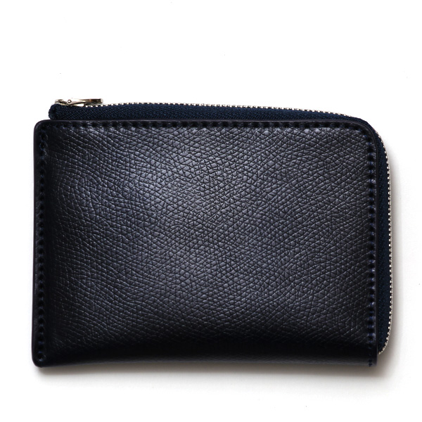  財布 L字ファスナー コンパクト 本革 型押し コードバン 小銭入れ メンズ レディース プレゼント ブルー ネイビー 青色 ミニ財布 薄型 レザー 馬革 コンパクト お札入れ 日本製 ウォレット 革 ブランド KUBERA(クベラ)