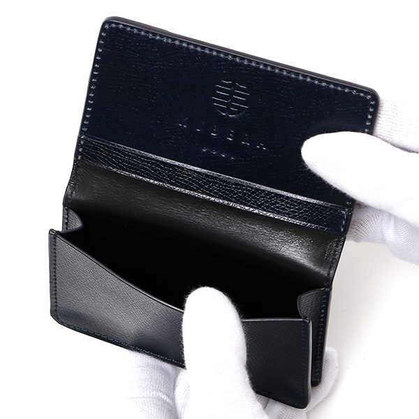  名刺入れ メンズ 革 コードバン 型押し レザー ビジネス ブランド 名刺ケース 大容量 カーフ 馬革 牛革 ブルー ネイビー 青色 カードケース メンズ レディース レザー ブランド 日本製 おしゃれ かっこいい KUBERA(クベラ)