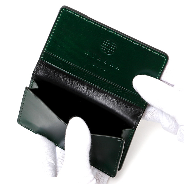  名刺入れ メンズ 革 コードバン 型押し レザー ビジネス ブランド 名刺ケース 大容量 カーフ 馬革 牛革 グリーン 緑色 カードケース メンズ レディース レザー ブランド 日本製 おしゃれ かっこいい KUBERA(クベラ)