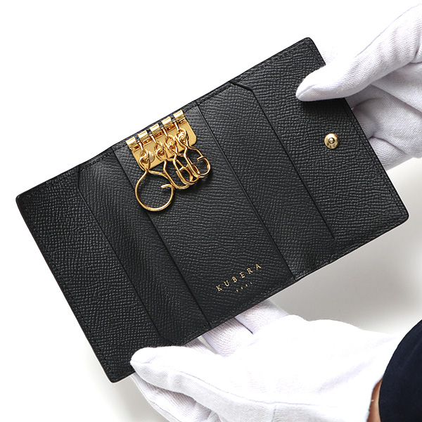  キーケース おしゃれ ブランド 革 4連 シュランケンカーフ シュリンクレザー ユニセックス 鍵入れ 高級 ブラック 黒 黒色 誕生日 クリスマス プレゼント ギフト 20代 30代 40代 男女兼用 日本製 KUBERA(クベラ) 51162