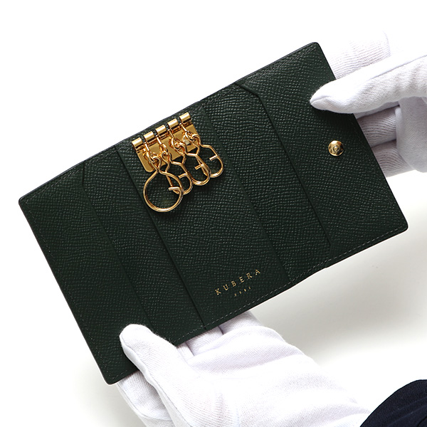  キーケース おしゃれ ブランド 革 4連 シュランケンカーフ シュリンクレザー ユニセックス 鍵入れ 高級 グリーン 緑色 誕生日 クリスマス プレゼント ギフト 20代 30代 40代 男女兼用 日本製 KUBERA(クベラ) 51162