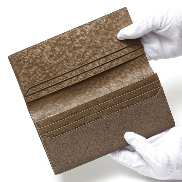 長財布 メンズ レディース 本革 ブランド 財布 薄型 小銭入れあり ロングウォレット シュランケンカーフ ベージュ 肌色 多機能 お財布 プレゼント 束入 カードケース シュリンクレザー 高級 日本製 KUBERA(クベラ) 51164