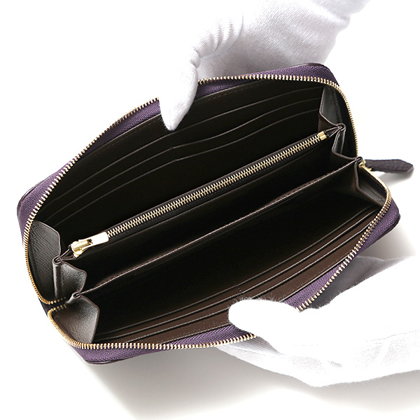  ラウンドファスナー長財布 メンズ レディース おしゃれ 革 ブランド 財布 小銭入れあり 大容量 薄マチ パープル 紫色 シュランケンカーフ レザー 日本製 プレゼント 本革 お財布 シュリンク スマート KUBERA(クベラ) 51165