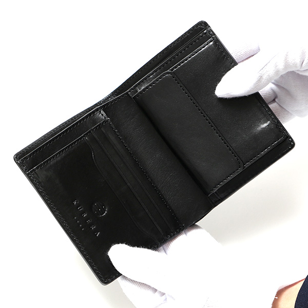  コードバン 財布 二つ折り 小銭入れあり メンズ ブランド 本革 レーデルオガワ 馬革 新喜皮革 おしゃれ ブラック 黒 黒色 ユニセックス ギフト プレゼント 誕生日 高級 上品 日本製 ブランド KUBERA(クベラ) 51117