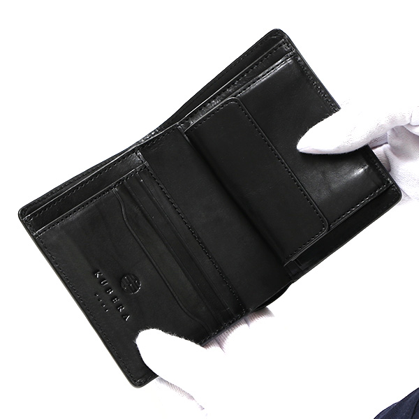  財布 コードバン 型押し 二つ折り財布 馬革 国産 レーデルオガワ 新喜皮革 ブランド 2つ折り 美しい ブラック 黒 黒色 レザー お財布 小銭入れあり おしゃれ 革 プレゼント 束入 ギフト ユニセックス KUBERA(クベラ) 51281