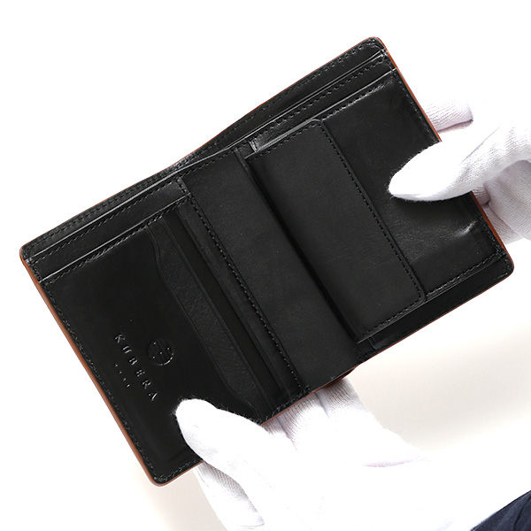  財布 コードバン 型押し 二つ折り財布 馬革 国産 レーデルオガワ 新喜皮革 ブランド 2つ折り 美しい キャメル ブラウン 茶 茶色 レザー お財布 小銭入れあり おしゃれ 革 プレゼント 束入 ギフト ユニセックス KUBERA(クベラ) 51281
