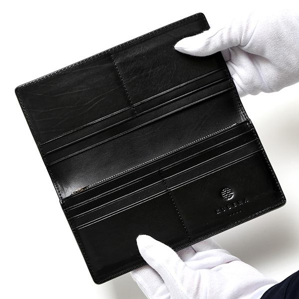  長財布 コードバン 財布 馬革 型押し レザー 日本製 新喜皮革 レーデルオガワ 本革 ウォレット ブランド ブラック 黒 黒色 おさいふ 束入れ カーフ 小銭入れ カード 大容量 おしゃれ かっこいい 国産 KUBERA(クベラ) 51282