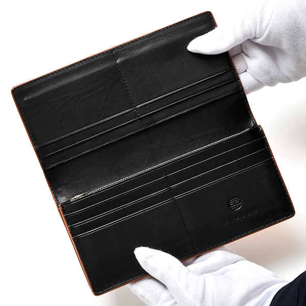  長財布 コードバン 財布 馬革 型押し レザー 日本製 新喜皮革 レーデルオガワ 本革 ウォレット ブランド キャメル ブラウン 茶 茶色 おさいふ 束入れ カーフ 小銭入れ カード 大容量 おしゃれ かっこいい 国産 KUBERA(クベラ) 51282