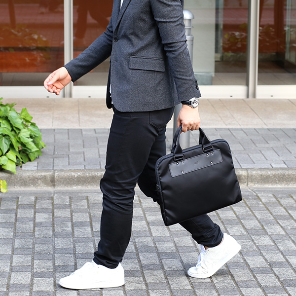 ブリーフケース ブランド メンズ レディース 小さめ 小ぶり 薄マチ A4 ビジネスバッグ ビジカジ ブラック 黒 黒色 ナイロン 本革 レザー 日本製 高級 軽量 シンプル おしゃれ ブリーフ 鞄 通勤 通学 レクト(LEKT)