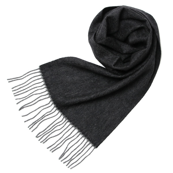 NORTH PEACE FARM(ノースピースファーム) カシミヤ100％ マフラー(160×30cm) ブラック/ミックス