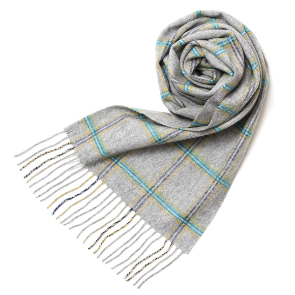 NORTH PEACE FARM(ノースピースファーム) カシミヤ100％ マフラー(160×30cm) グレーチェック