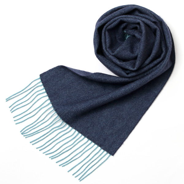 NORTH PEACE FARM(ノースピースファーム) カシミヤ100％ マフラー(160×30cm) ミッドナイトブルー