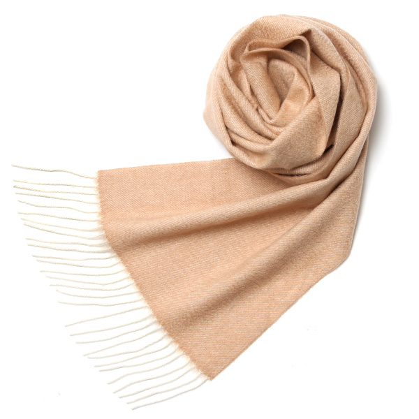 NORTH PEACE FARM(ノースピースファーム) カシミヤ100％ マフラー(160×30cm) ペールオレンジ