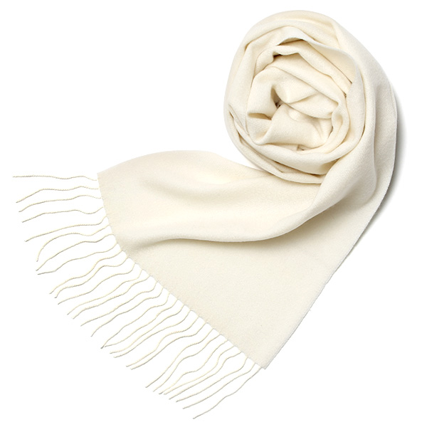 NORTH PEACE FARM(ノースピースファーム) カシミヤ100％ マフラー(160×30cm) ホワイト