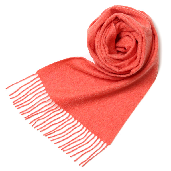 NORTH PEACE FARM(ノースピースファーム) カシミヤ100％ マフラー(160×30cm) コーラルオレンジ