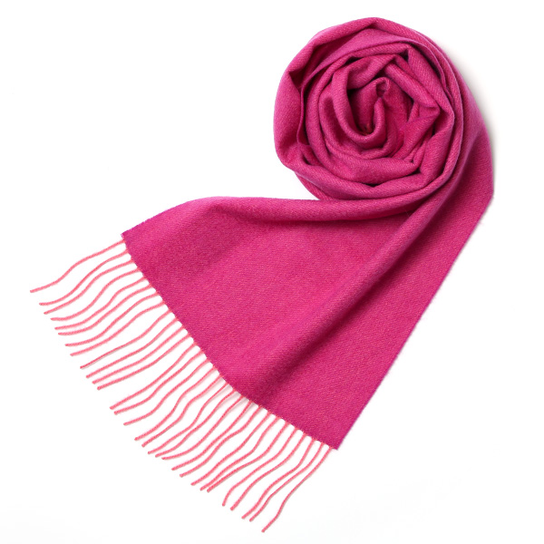NORTH PEACE FARM(ノースピースファーム) カシミヤ100％ マフラー(160×30cm) ラズベリー