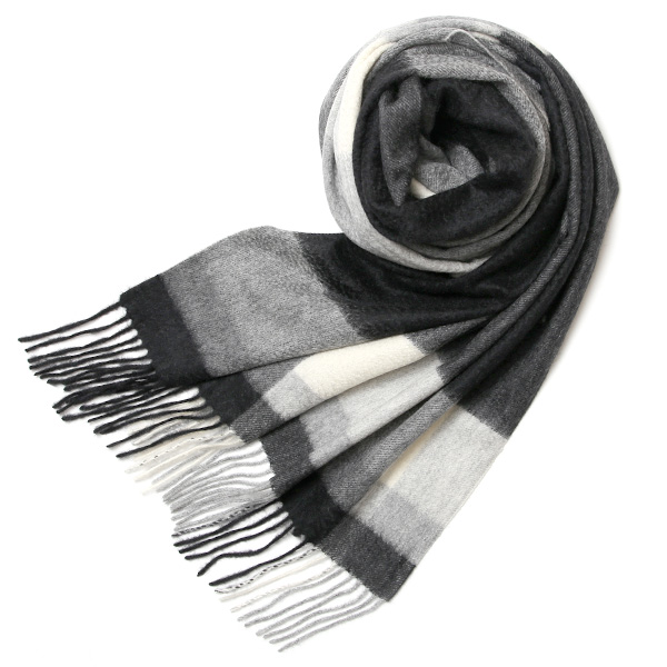 NORTH PEACE FARM(ノースピースファーム) カシミヤ100％ ストール(170×60cm) モノトーンチェック