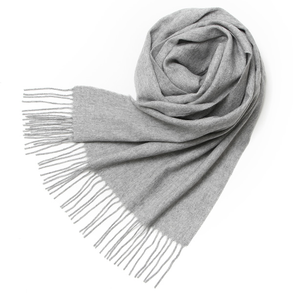 NORTH PEACE FARM(ノースピースファーム) カシミヤ100％ ストール(170×60cm) ライトグレー