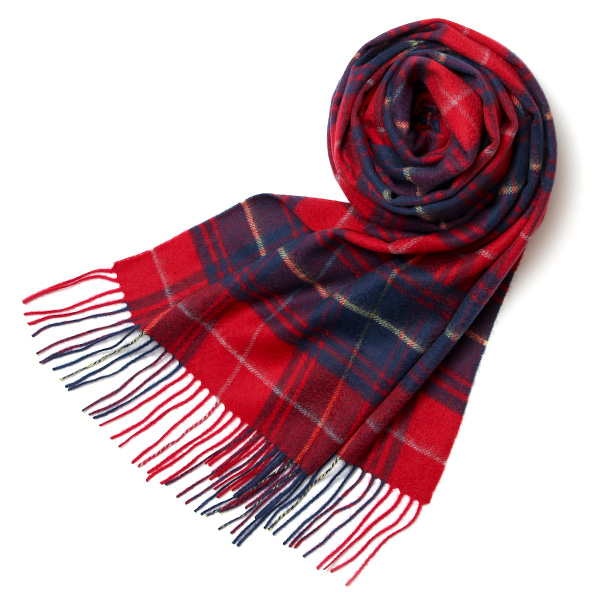 NORTH PEACE FARM(ノースピースファーム) カシミヤ100％ ストール(170×60cm) レッドチェック