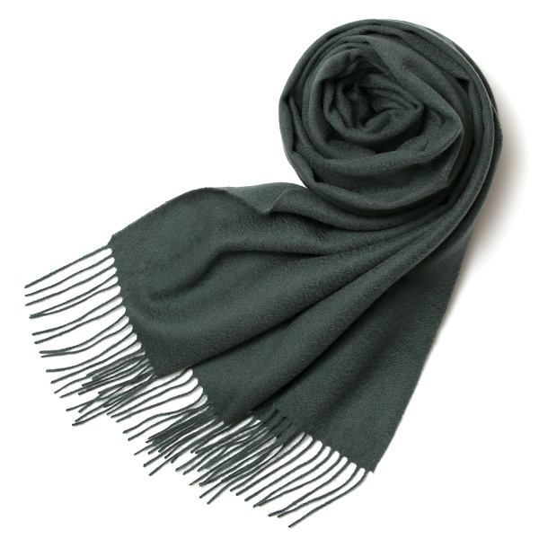 NORTH PEACE FARM(ノースピースファーム) カシミヤ100％ ストール(170×60cm) モスグリーン