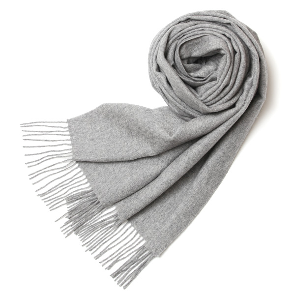 NORTH PEACE FARM(ノースピースファーム) カシミヤ100％ ストール(200×70cm) ライトグレー