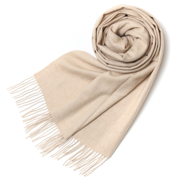 NORTH PEACE FARM(ノースピースファーム) カシミヤ100％ ストール(200×70cm) ベージュ