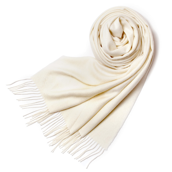 NORTH PEACE FARM(ノースピースファーム) カシミヤ100％ ストール(200×70cm) ホワイト
