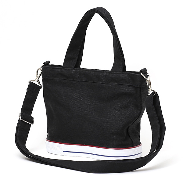 ミニトートバッグ ショルダーベルト付き メンズ レディース ブランド キャンバス ブラック 黒 黒色 手提げ 手さげ バッグ ショッピング 小さめ お出かけ 小ぶり 小さい 布 帆布 靴 スニーカー オケル(OKERU) C-TYPE