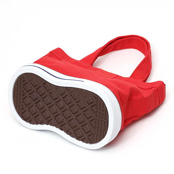 ミニトートバッグ ショルダーベルト付き メンズ レディース ブランド キャンバス レッド ワイン 赤色 手提げ 手さげ バッグ ショッピング 小さめ お出かけ 小ぶり 小さい 布 帆布 靴 スニーカー オケル(OKERU) C-TYPE