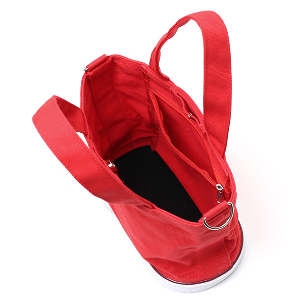 ミニトートバッグ ショルダーベルト付き メンズ レディース ブランド キャンバス レッド ワイン 赤色 手提げ 手さげ バッグ ショッピング 小さめ お出かけ 小ぶり 小さい 布 帆布 靴 スニーカー オケル(OKERU) C-TYPE