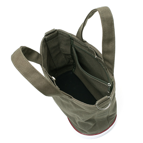 ミニトートバッグ ショルダーベルト付き メンズ レディース ブランド キャンバス グリーン 緑色 手提げ 手さげ バッグ ショッピング 小さめ お出かけ 小ぶり 小さい 布 帆布 靴 スニーカー オケル(OKERU) C-TYPE