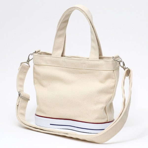ミニトートバッグ ショルダーベルト付き メンズ レディース ブランド キャンバス ホワイト 白色 手提げ 手さげ バッグ ショッピング 小さめ お出かけ 小ぶり 小さい 布 帆布 靴 スニーカー オケル(OKERU) C-TYPE