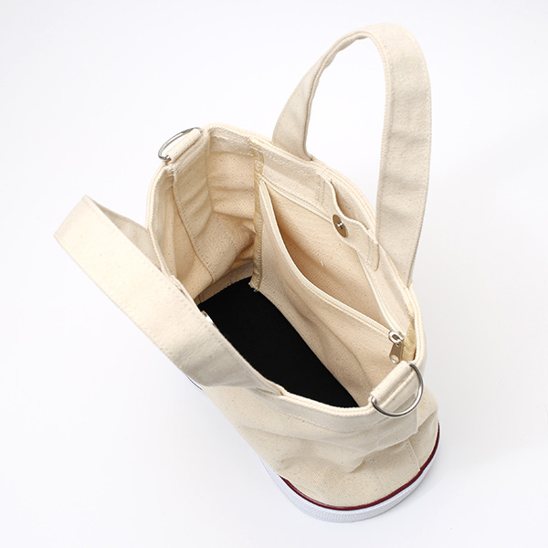 ミニトートバッグ ショルダーベルト付き メンズ レディース ブランド キャンバス ホワイト 白色 手提げ 手さげ バッグ ショッピング 小さめ お出かけ 小ぶり 小さい 布 帆布 靴 スニーカー オケル(OKERU) C-TYPE