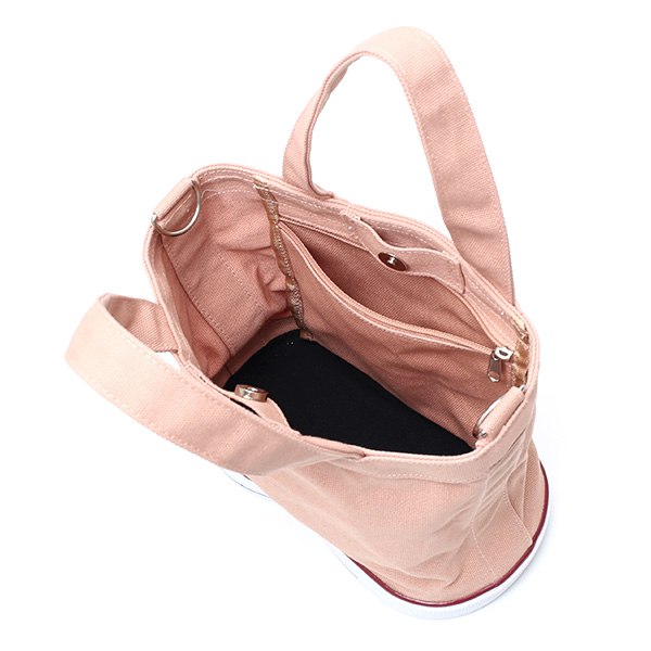  ミニトートバッグ ショルダーベルト付き メンズ レディース ブランド キャンバス ピンク 桃色 手提げ 手さげ バッグ ショッピング 小さめ お出かけ 小ぶり 小さい 布 帆布 靴 スニーカー オケル(OKERU) C-TYPE