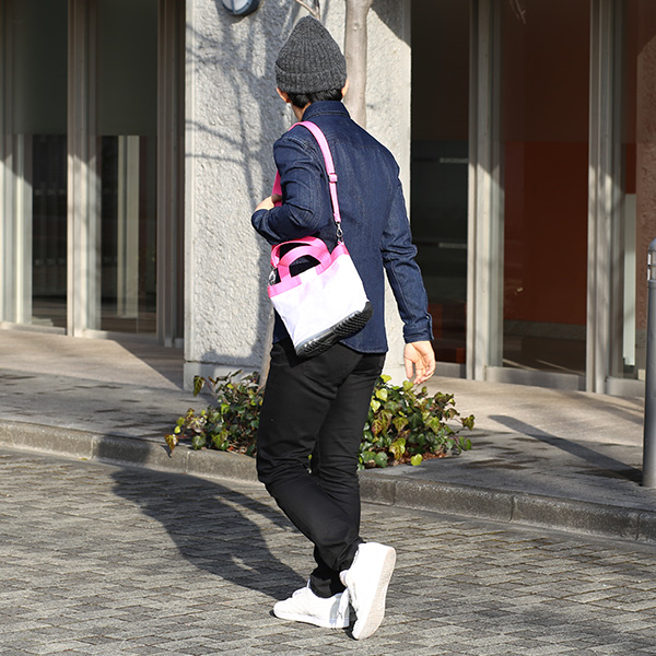  ミニトートバッグ ショルダーベルト付き メンズ レディース ブランド ナイロン ホワイト 白色 靴 スニーカー ショッピング 小さめ お出かけ 小ぶり バッグ 小さい オケル(OKERU) N-TYPE