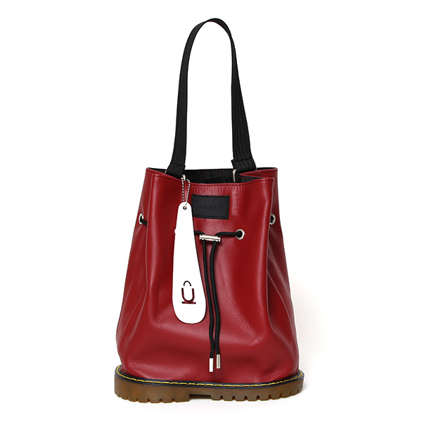 オケル(OKERU) D-2TYPE レザー ミニトート 巾着バッグ レッド