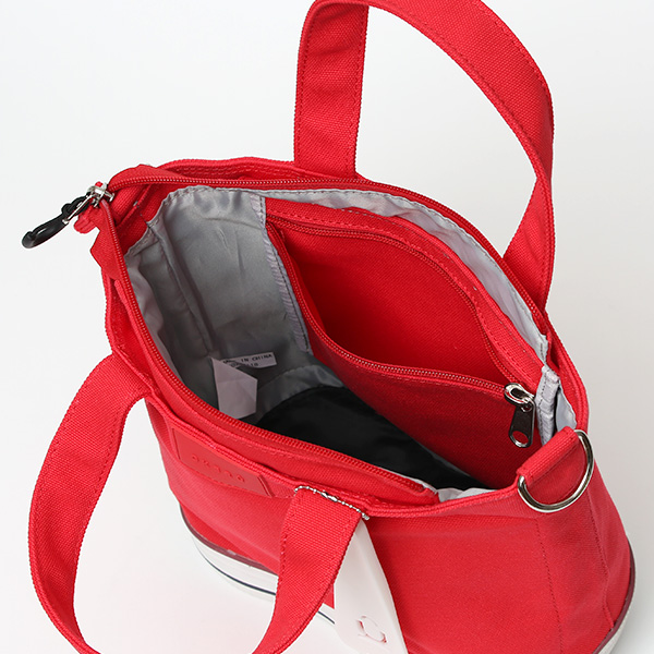 オケル(OKERU) トート ミニ バッグ メンズ レディース ブランド オシャレ 小さめ 自立 かばん キャンバス レッド ワイン 赤色 ゴルフバッグ カートバッグ ラウンド バッグ ファスナー ジム お散歩 カバン ミニ 2way ショルダーバッグ