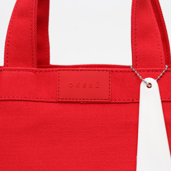 オケル(OKERU) トート ミニ バッグ メンズ レディース ブランド オシャレ 小さめ 自立 かばん キャンバス レッド ワイン 赤色 ゴルフバッグ カートバッグ ラウンド バッグ ファスナー ジム お散歩 カバン ミニ 2way ショルダーバッグ