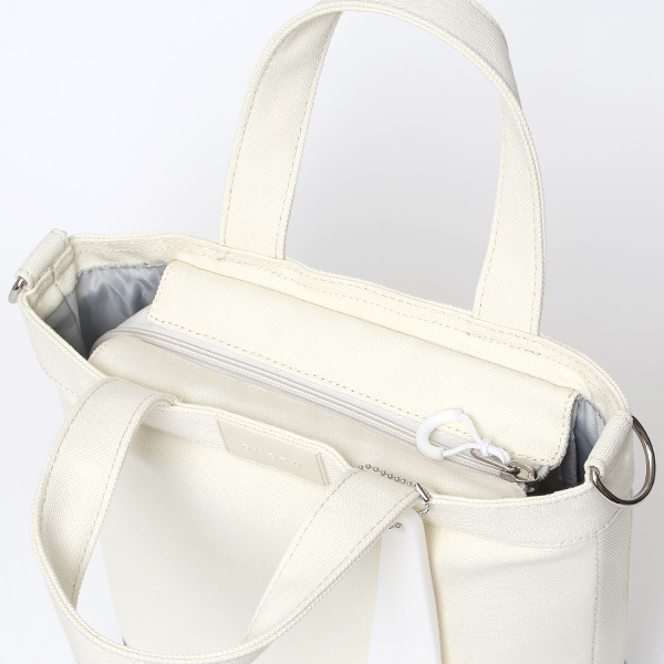 オケル(OKERU) トート ミニ バッグ メンズ レディース ブランド オシャレ 小さめ 自立 かばん キャンバス ホワイト 白色 ゴルフバッグ カートバッグ ラウンド バッグ ファスナー ジム お散歩 カバン ミニ 2way ショルダーバッグ