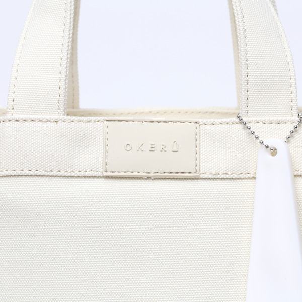 オケル(OKERU) トート ミニ バッグ メンズ レディース ブランド オシャレ 小さめ 自立 かばん キャンバス ホワイト 白色 ゴルフバッグ カートバッグ ラウンド バッグ ファスナー ジム お散歩 カバン ミニ 2way ショルダーバッグ