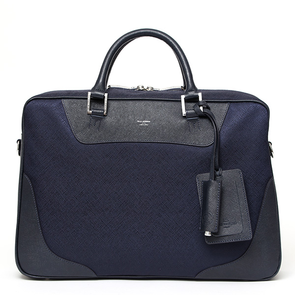 ペッレ モルビダ(PELLE MORBIDA) リモンタナイロン ブリーフケース ネイビー/ネイビー